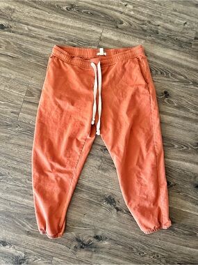Madewell 100% Cotton Rust/Orange Drawstring Joggers